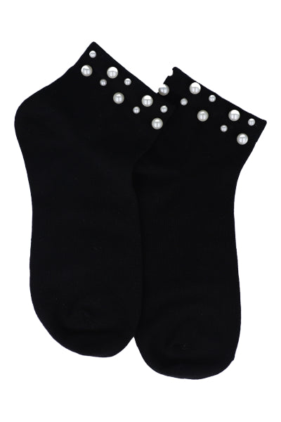 Pearl monochor socks BLACK