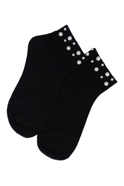 Pearl monochor socks BLACK