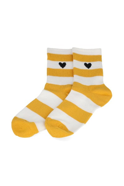 Bicolor Socks Heart MUSTARD