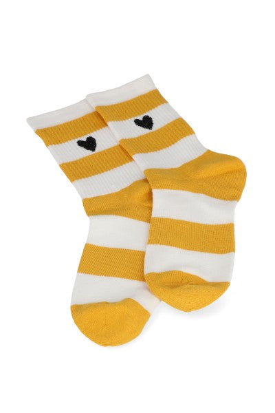 Bicolor Socks Heart MUSTARD