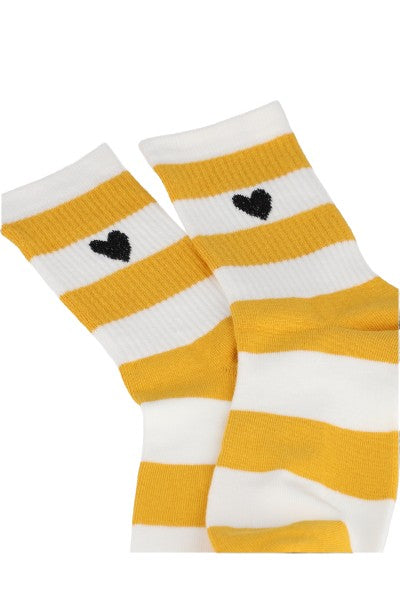 Bicolor Socks Heart MUSTARD