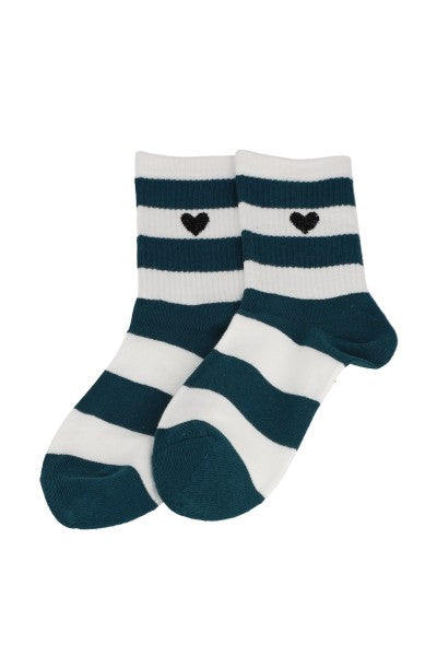 Bicolor Socks Heart Green hunter