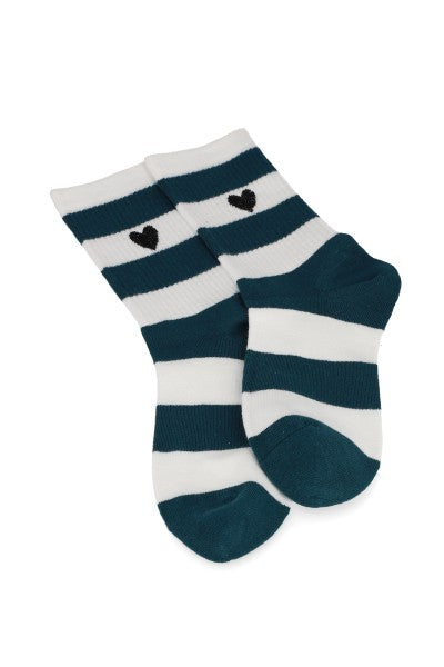 Bicolor Socks Heart Green hunter