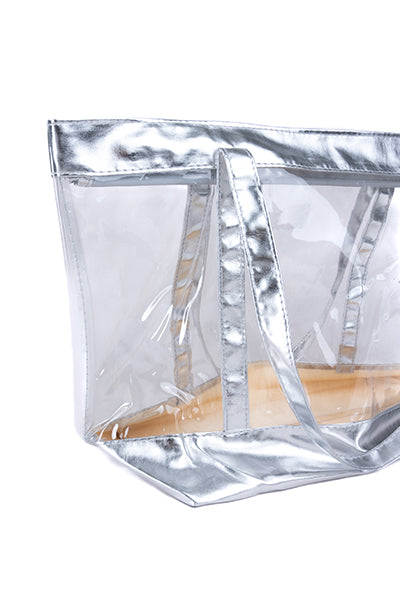 Bolsa shopper transparente PLATA