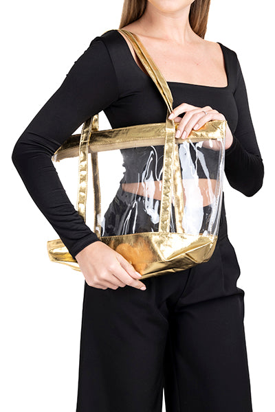 Bolsa shopper transparente ORO