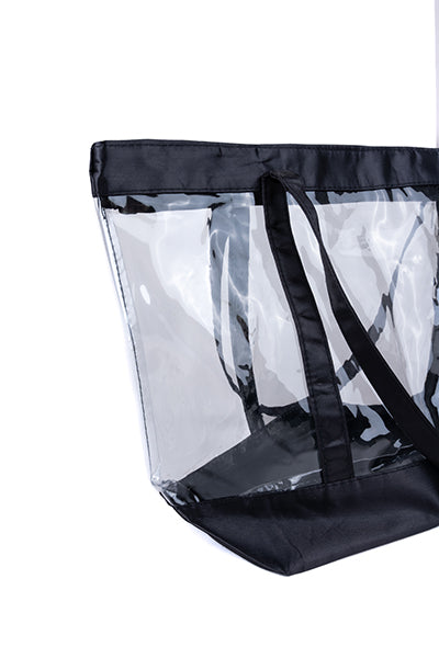 Bolsa tote transparente contraste NEGRO