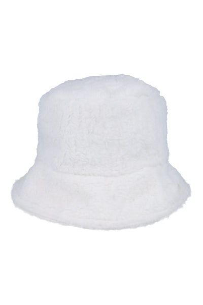 Bucket hat peluche monocolor HUESO