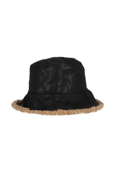 Bucket hat efecto piel NEGRO