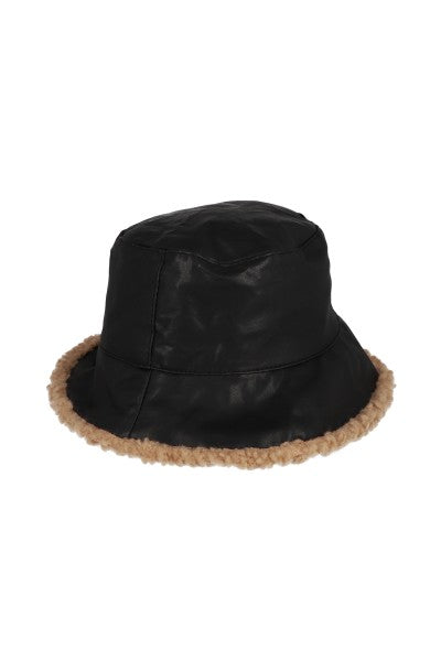 Bucket hat efecto piel NEGRO