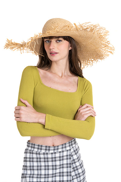 Sombrero floopy flecos BEIGE