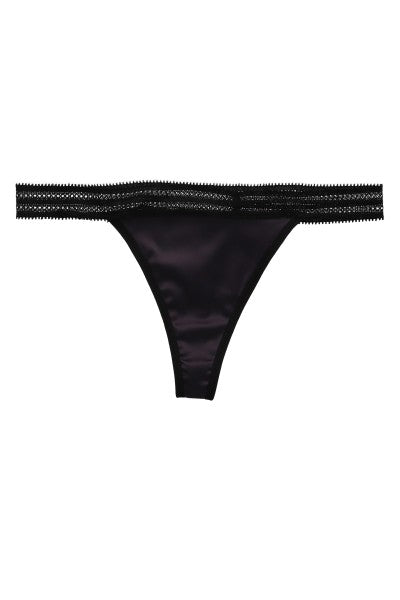 Tanga satin lace BLACK