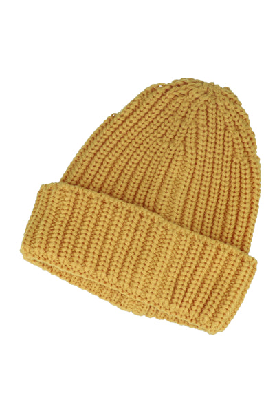 Beanie tejido acanalado monocolor AMARILLO