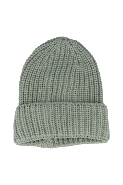 Beanie tejido acanalado monocolor VERDE