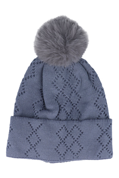 Gorro tejido rombos AZUL