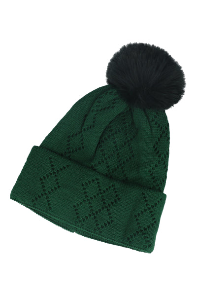 Gorro tejido rombos VERDE