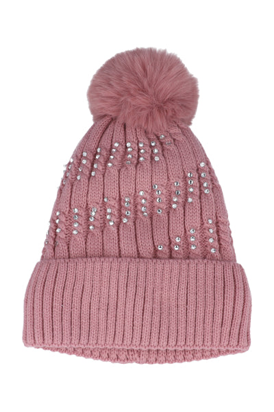 Gorro tejido acanalado ROSA