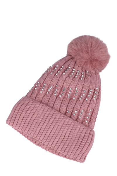 Gorro tejido acanalado ROSA