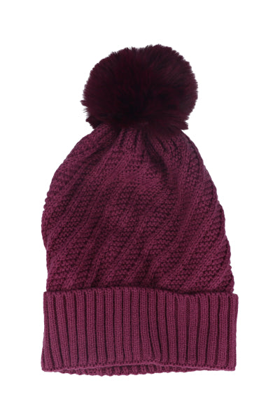 Gorro tejido espiral acanalado VINO