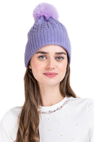 Gorra tejido trenzado MORADO