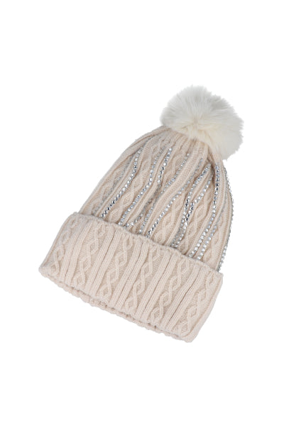 Gorro tejido trenzado BEIGE