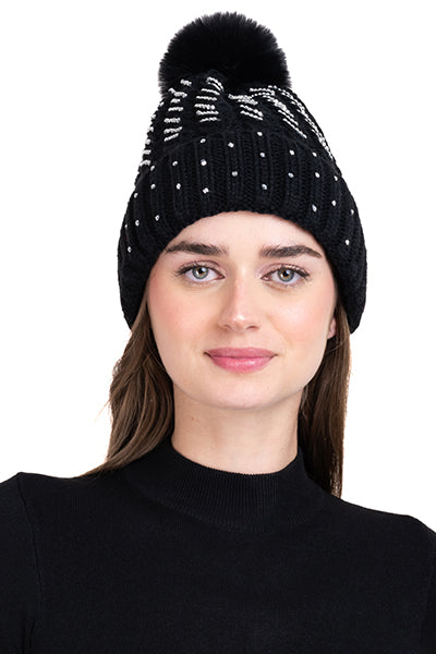 Gorro tejido trenzado NEGRO