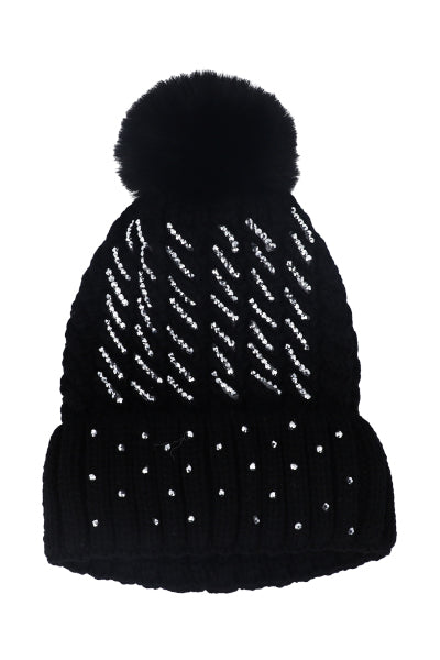 Gorro tejido trenzado NEGRO