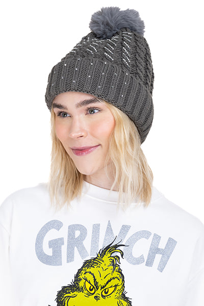 Gorro tejido trenzado GRIS