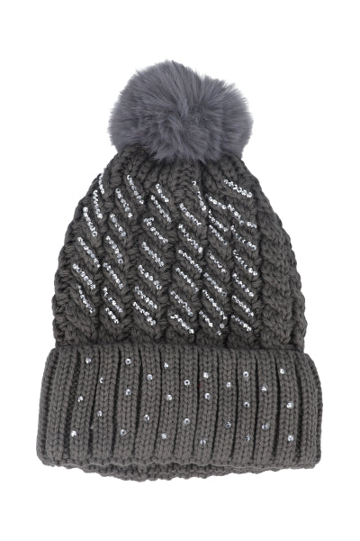 Gorro tejido trenzado GRIS