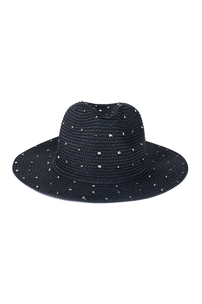 Sombrero fedora estoperoles NEGRO