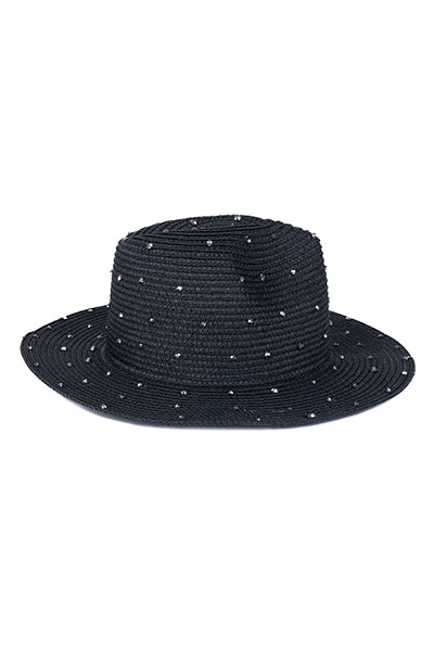 Sombrero fedora estoperoles NEGRO