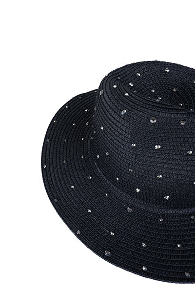 Sombrero fedora estoperoles NEGRO