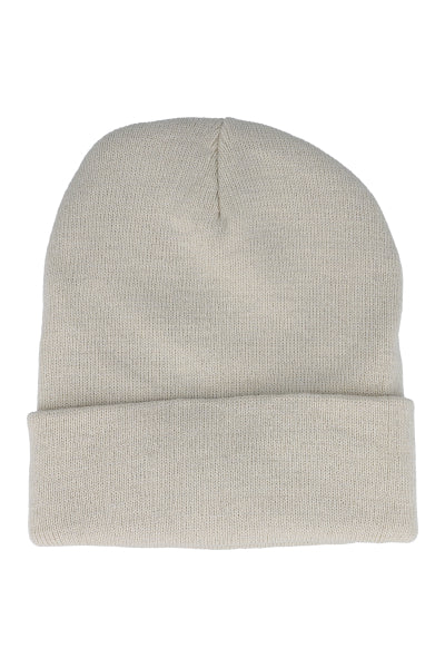 Gorro tejido acanalado jaspeado BEIGE