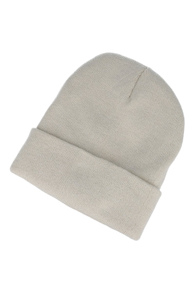 Gorro tejido acanalado jaspeado BEIGE