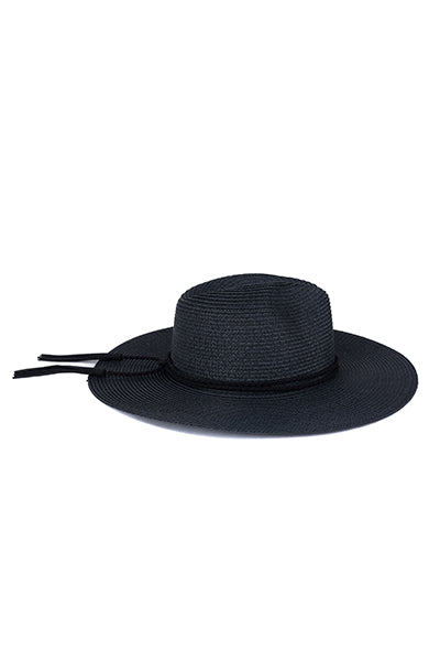 Sombrero fedora cinta trenzada NEGRO