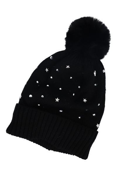 Gorro tejido brillos NEGRO