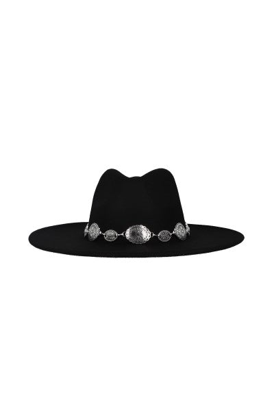 Sombrero fedora hebillas NEGRO