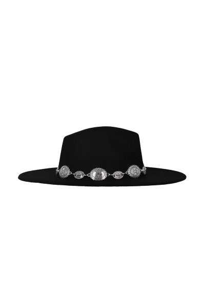 Sombrero fedora hebillas NEGRO