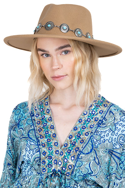 HEBILLAS FEDORA Hat CAMEL