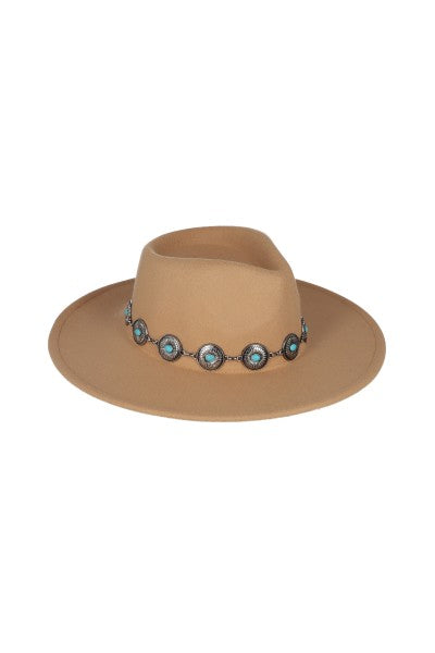 HEBILLAS FEDORA Hat CAMEL