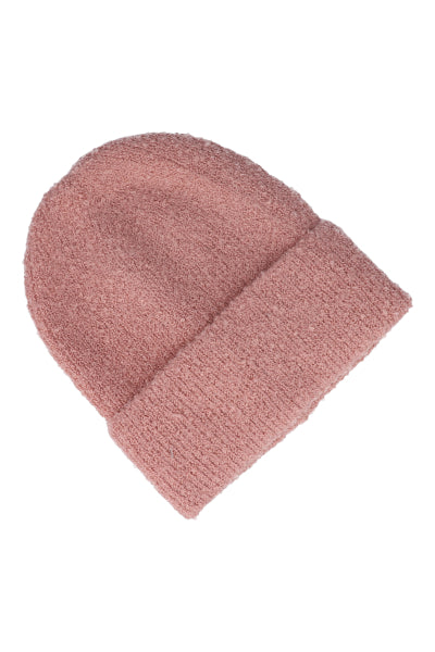 Gorro beanie tejido suave ROSA