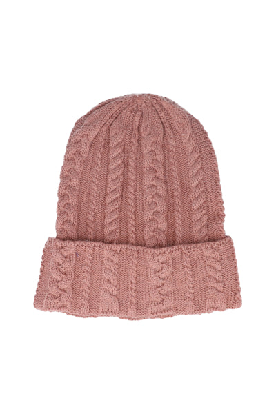 Gorro beanie trenzado ROSA