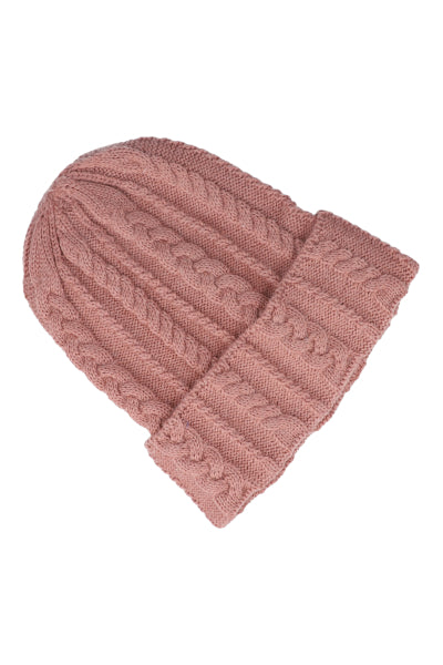 Gorro beanie trenzado ROSA