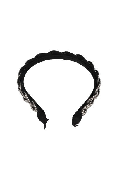 Braid headband Glitters BLACK