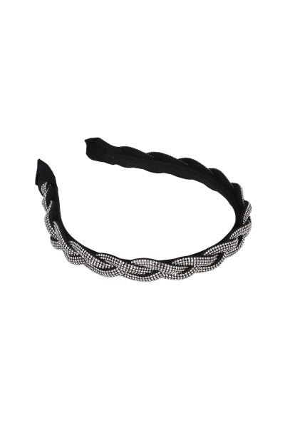 Braid headband Glitters BLACK