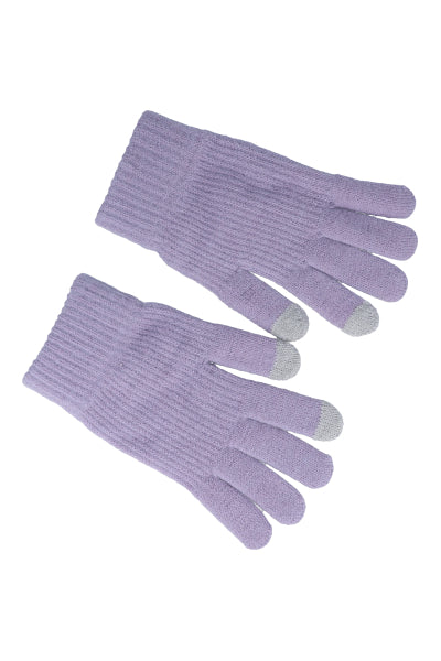 Guantes tejido acanalado MORADO