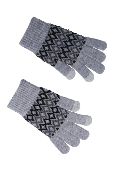 Guantes tejido rombos GRIS