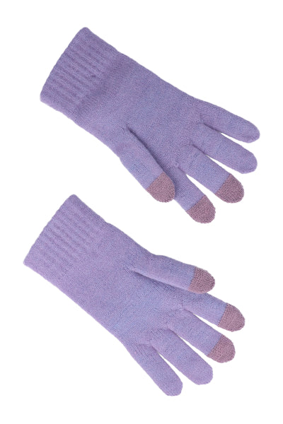 Guantes tejido jaspeado MORADO