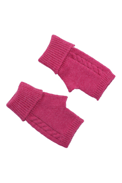 Guantes tejido trenzado ROSA