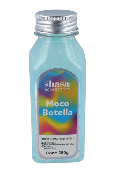 Moco botella brillos AZUL