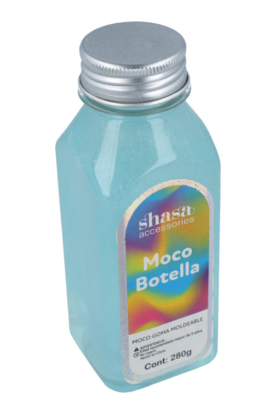 Moco botella brillos AZUL